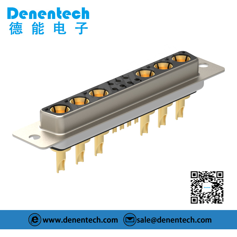 Denentech High quality 13W6 high power DB connector female high current power connector solder d-sub connector