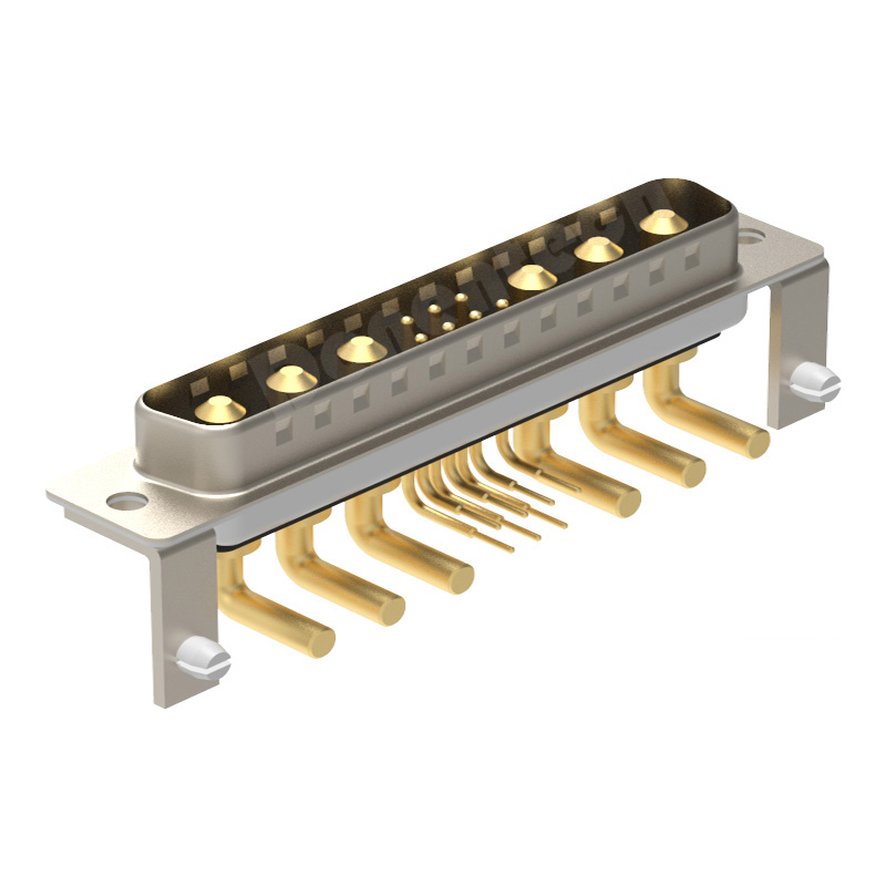 Denentech high quality D-sub13W6 high power DB connector male right angle DIP power connectors pcb d-sub connectors