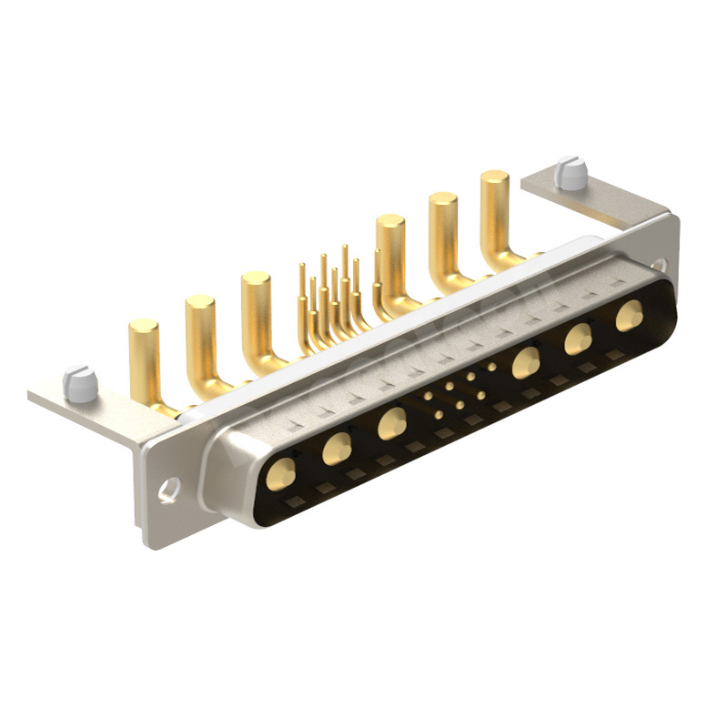 Denentech high quality D-sub13W6 high power DB connector male right angle DIP power connectors pcb d-sub connectors