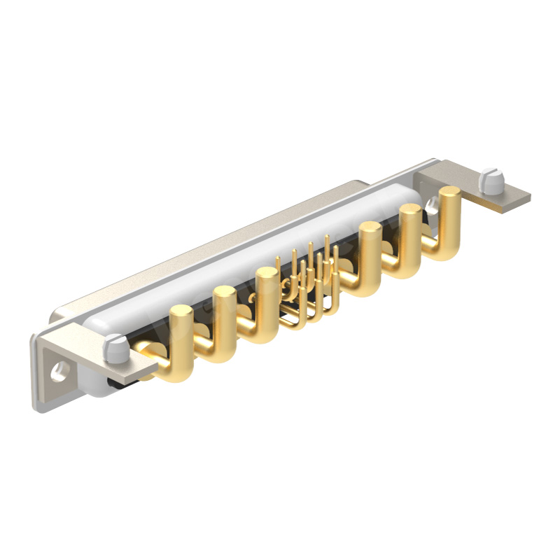 Denentech Gold plated D-sub 13W6 high power DB connector female right angle DIP electrical power d-sub connectors