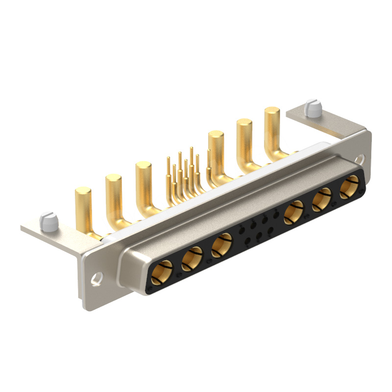 Denentech Gold plated D-sub 13W6 high power DB connector female right angle DIP electrical power d-sub connectors