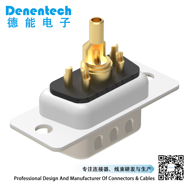 Denentech Factory direct sales 5V1 high power DB connector coaxial contact male solder d-sub connector high power connector