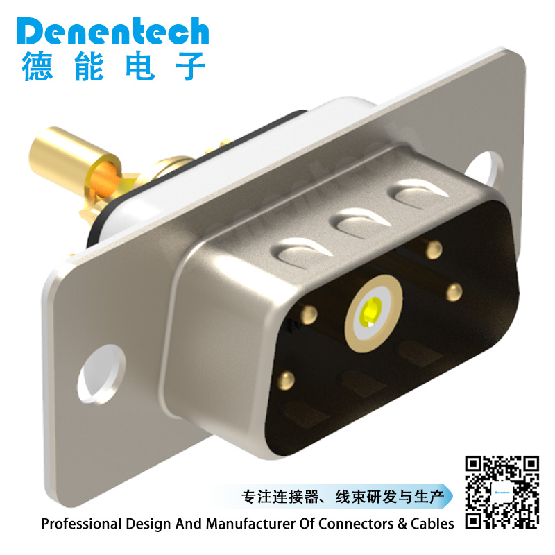 Denentech Factory direct sales 5V1 high power DB connector coaxial contact male solder d-sub connector high power connector