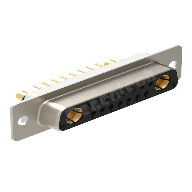 Denentech D-sub 17W2 high power DB connector female straight DIP 17 pin power connector d-sub connectors