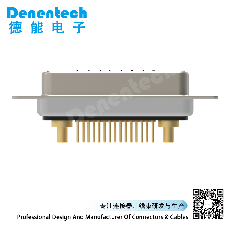 Denentech 17W2 high power DB connector female straight DIP 2 pin power connector d-sub connectors