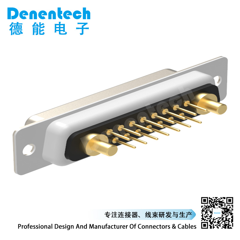 Denentech 17W2 high power DB connector female straight DIP 2 pin power connector d-sub connectors