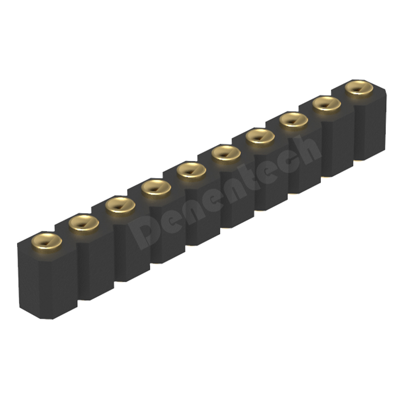 Denentech high quality 3.0mm pitch H4.0 single row female straight SMT concave pogo pin connector