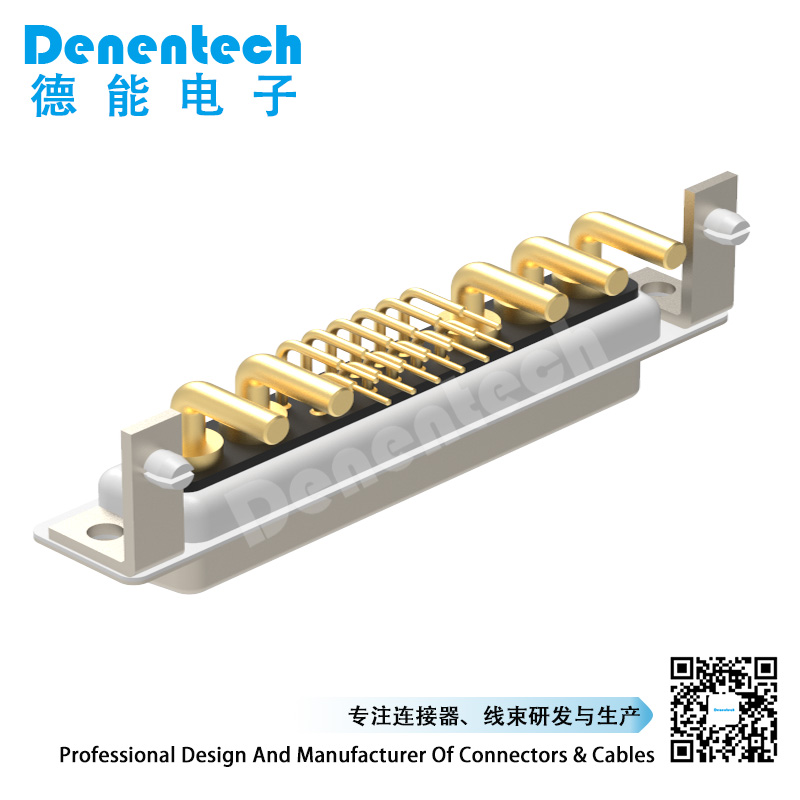 Denentech 17W2 high power DB connector female right angle DIP waterproof power connector d-sub connector