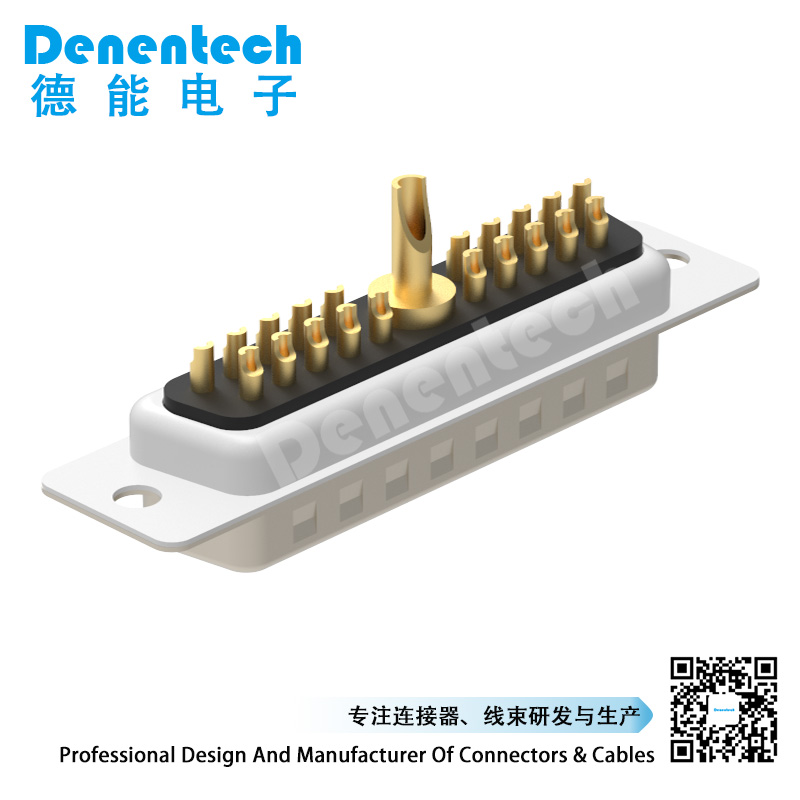 Denentech high quality 21W1 high power DB connector male1 pin power connector solder d-sub connector