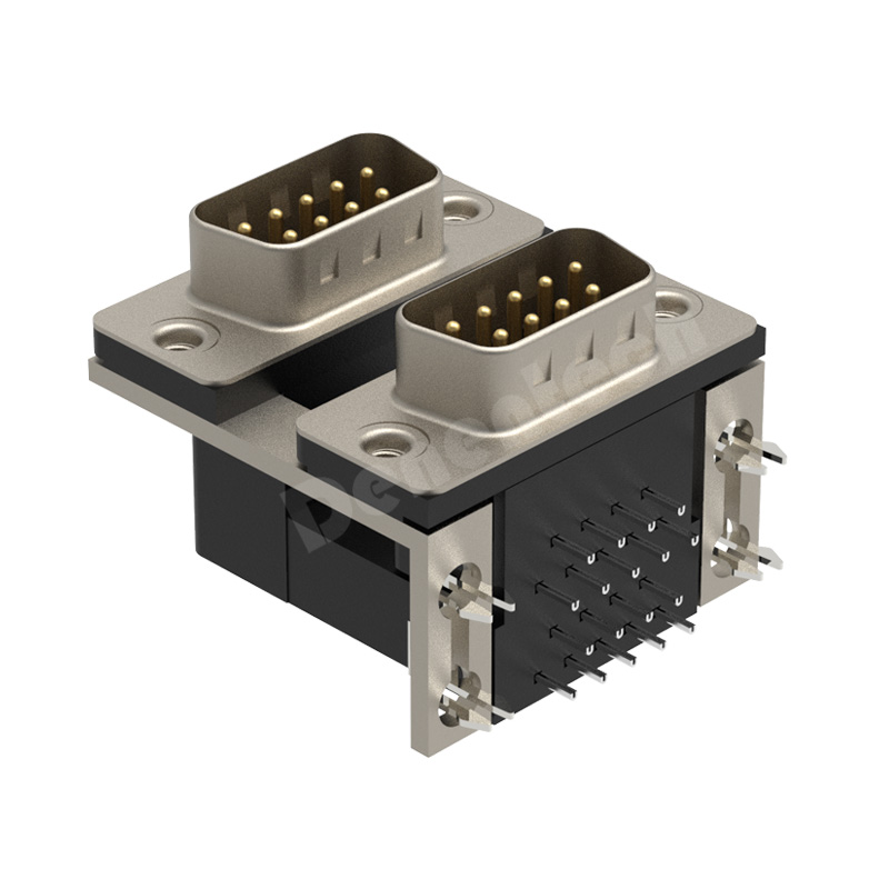 Denentech High quality D-SUB dual port 9P male to 9P male 9pin d-sub connector double d-sub connectors