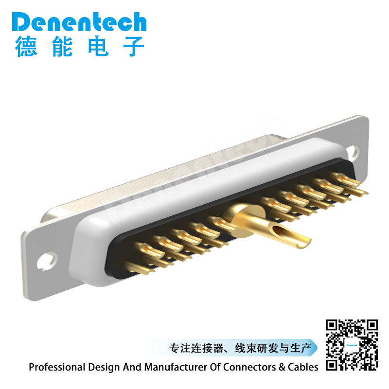 Denentech支持定制的D-sub大电流21W1母座焊线D-sub大电流21W1连接器