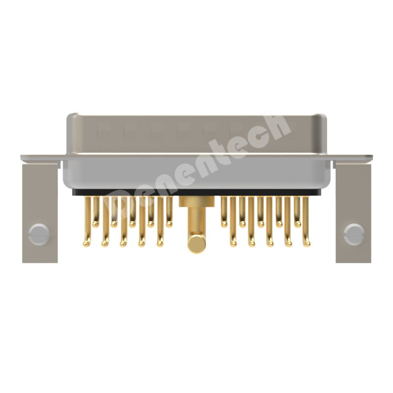 Denentech Gold plated solid core pin 21W1 high power DB connector male right angle DIP waterproof power connector d-sub connectors