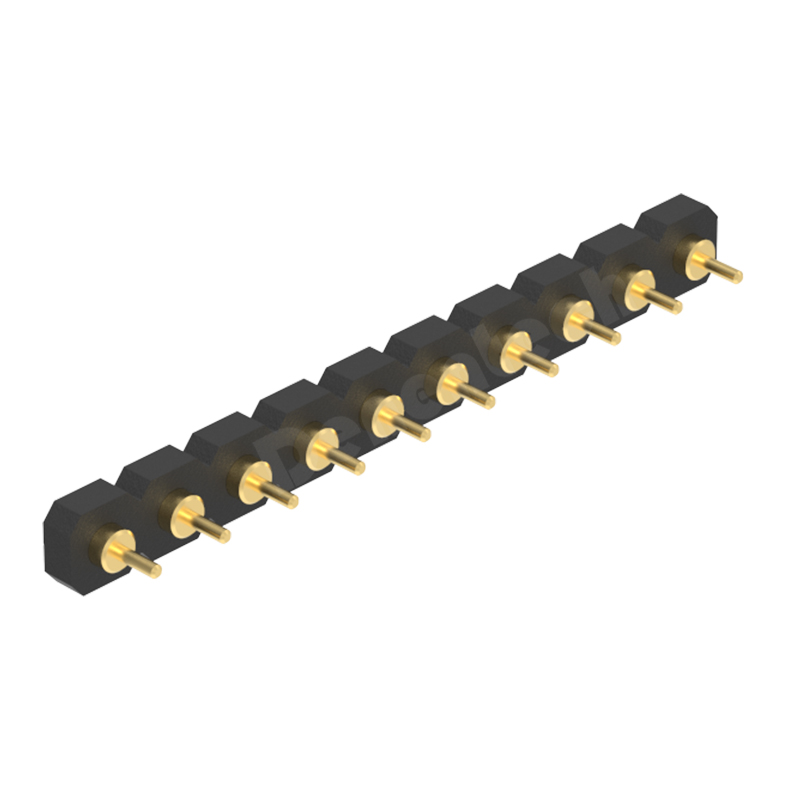 Denentech Factory direct sales 3.0mm pitch H1.27 single row female straight DIP concave pogo pin connector