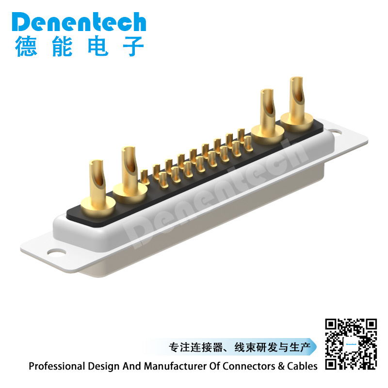 Denentech high quality 21W4 high power DB connector female power 4 pin connector plug solder d-sub connector