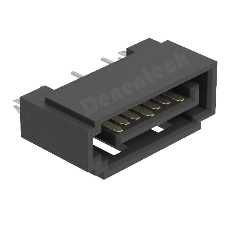 Denentech hot sale SATA 7P All Inclusive Skylight Type L SATA connector 