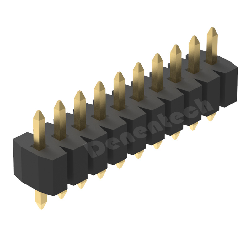 Denentech customized 1.0mm Single row straight DIP pin header connector for PCB