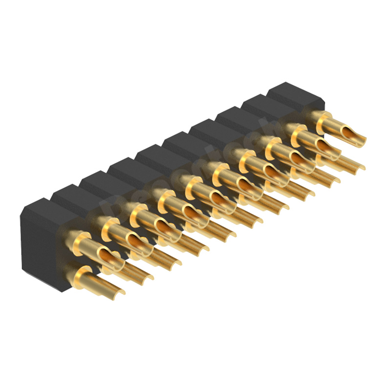 Denentech hot selling 3.0MM H4.0MM solder type dual row female pogo pin connectors