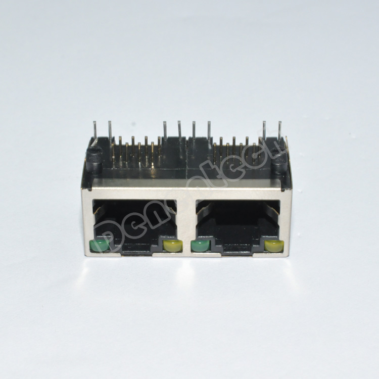 Denentech RJ45 8P8C Connector H13.10 1X2Pin LED rj45 Female rj45 Socket Connector With LED