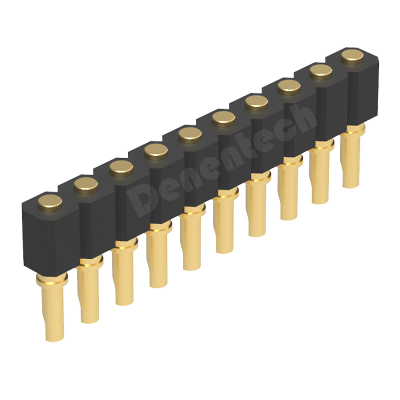 Denentech customized 3.0MM H4.0MM solder dual row female pogo pin connector