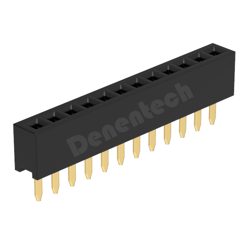 Denentech low price 1.27MM H3.4MM single row straight DIP female header connector female header price