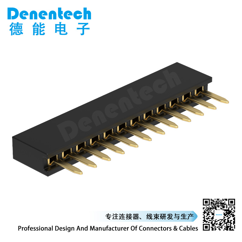 Denentech low price 1.27MM H3.4MM single row straight DIP female header connector