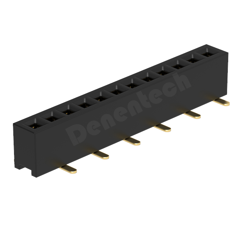 Denentech low price of1.27MM H3.4MM single row straight SMT  female header connectors