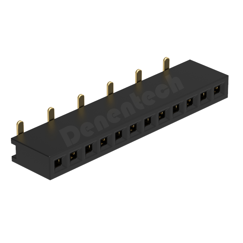 Denentech low price of1.27MM H3.4MM single row straight SMT  female header connectors