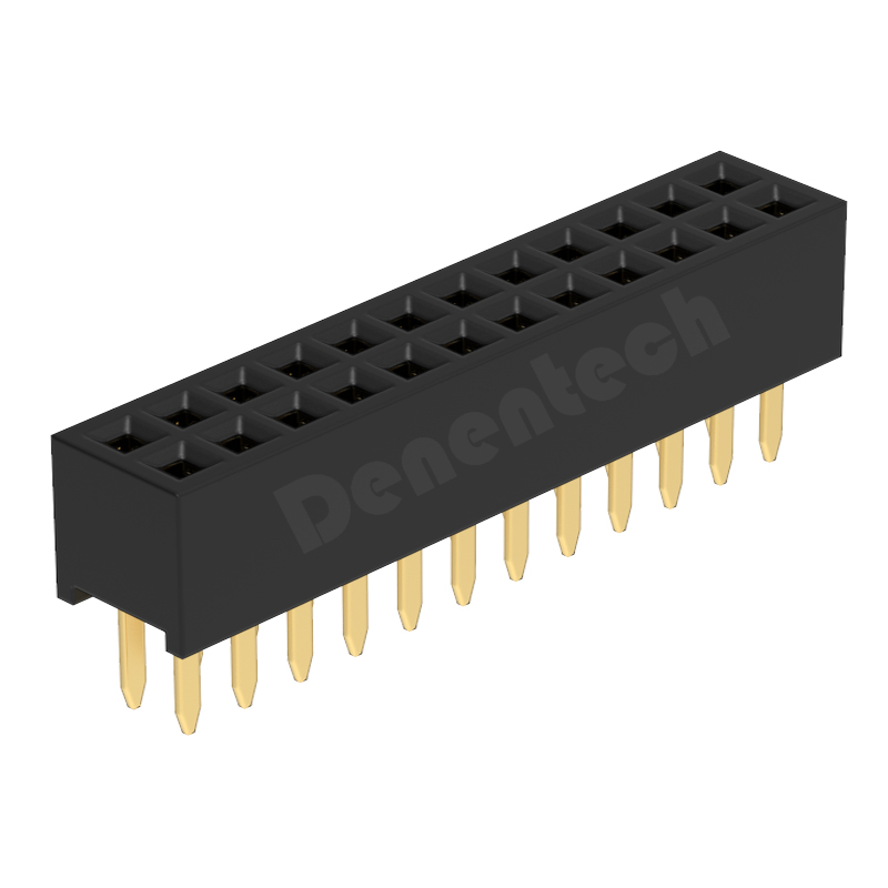 Denentech hot sale 1.27MM female header H3.4MM dual row straight pin header female connector