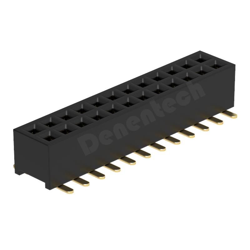 Denentech good quality factory directly 1.27MM H3.4MM dual row straight SMT female header connector