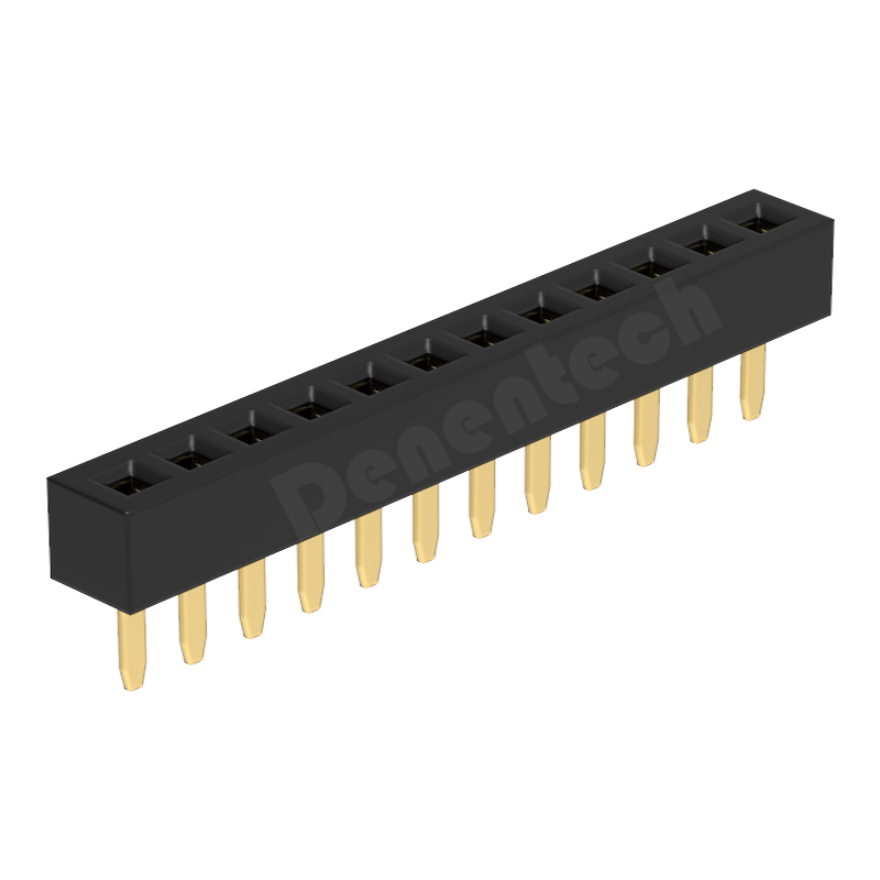 Denentech 1.27MM H2.0MM single row straight  female header connectors 