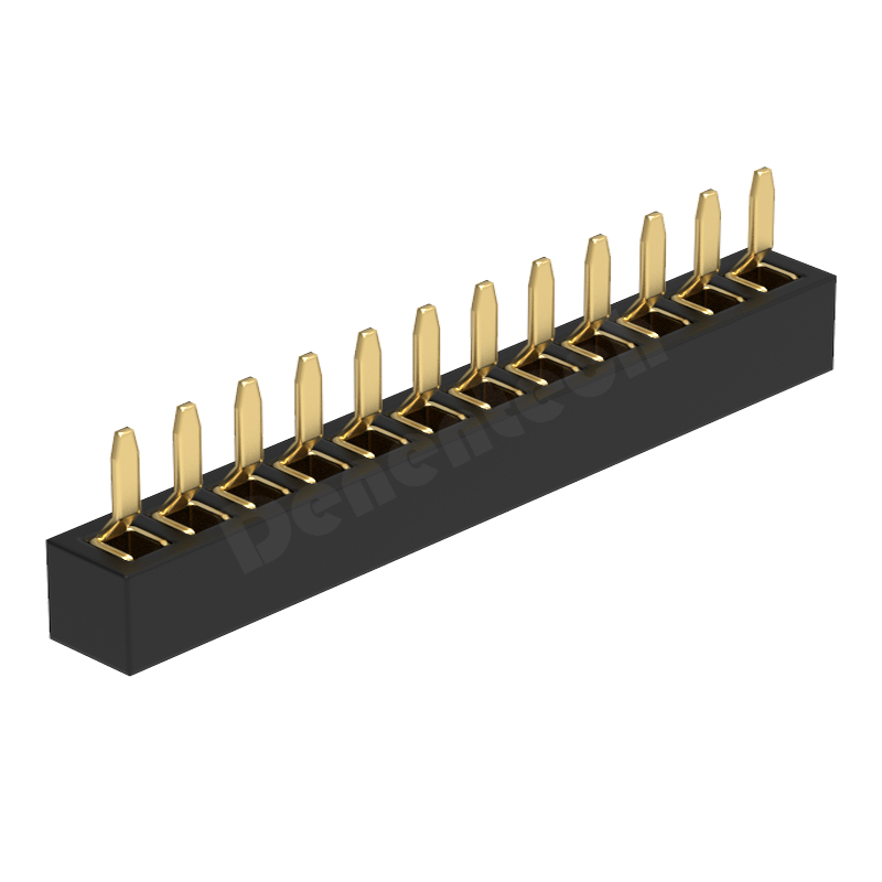 Denentech 1.27MM H2.0MM single row straight  female header connectors 