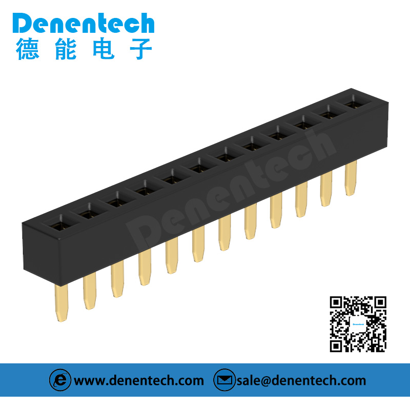 Denentech 1.27MM H2.0MM single row straight  female header