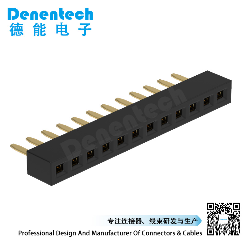 Denentech 1.27MM H2.0MM single row straight  female header