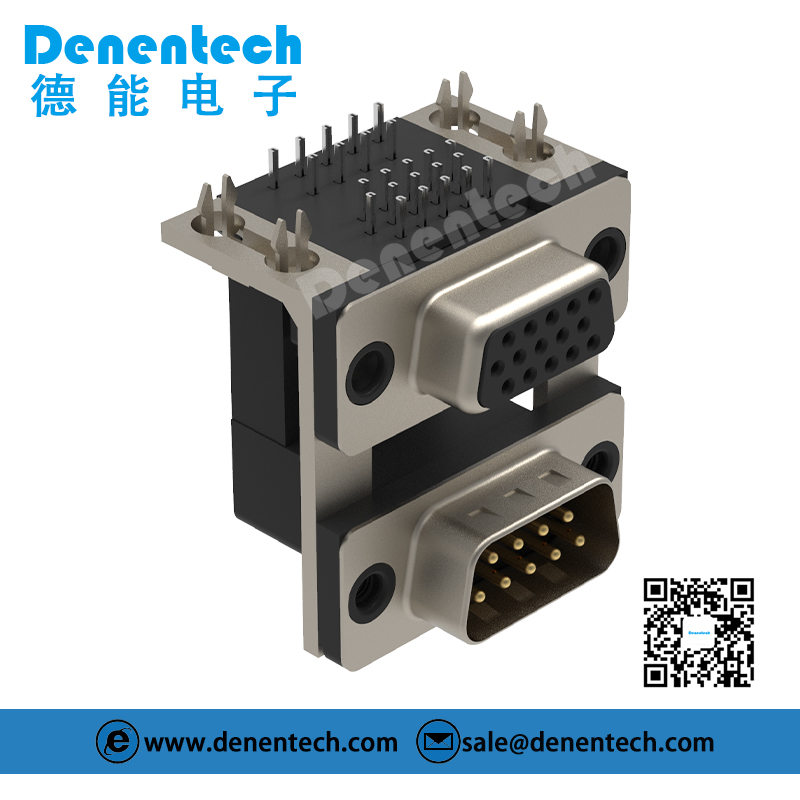 Denentech D-SUB dual port 9P female to 15P female d-sub connector ...