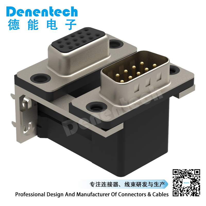 Denentech D-SUB dual port 9P female to 15P female d-sub connector ...