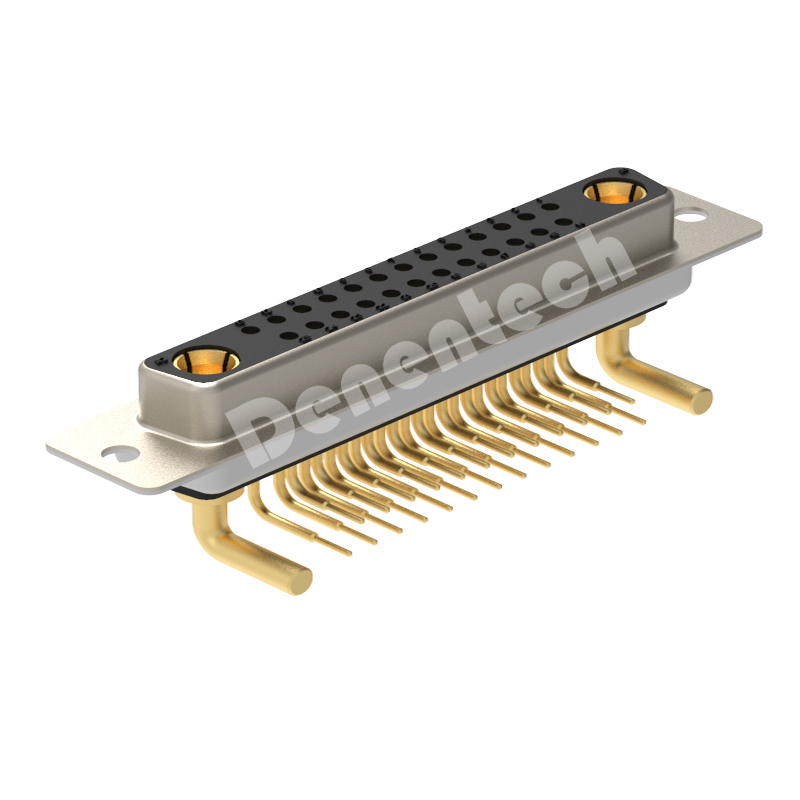 Denentech gold plating 27W2 high power DB connector female right angle DIP high current power connector d-sub connectors