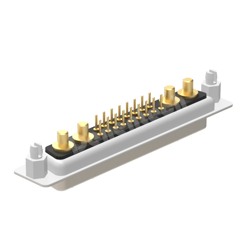 Denentech Industrial grade solid pin 21W4 high power DB connector female straight DIP pcb power supply connectors d-sub connector