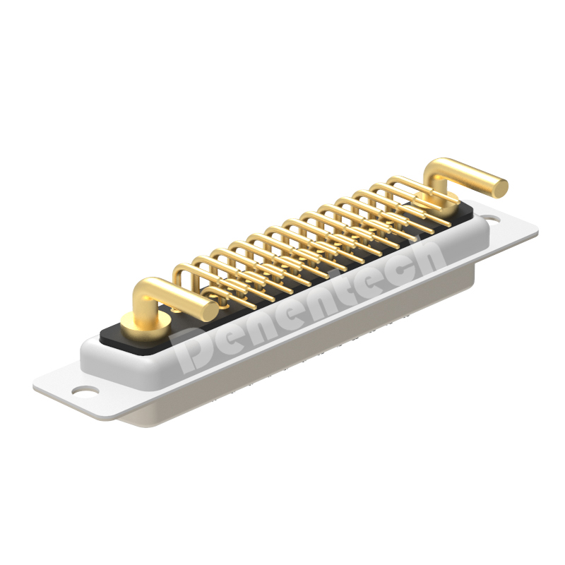 Denentech gold plating 27W2 high power DB connector female right angle DIP high current power connector d-sub connectors