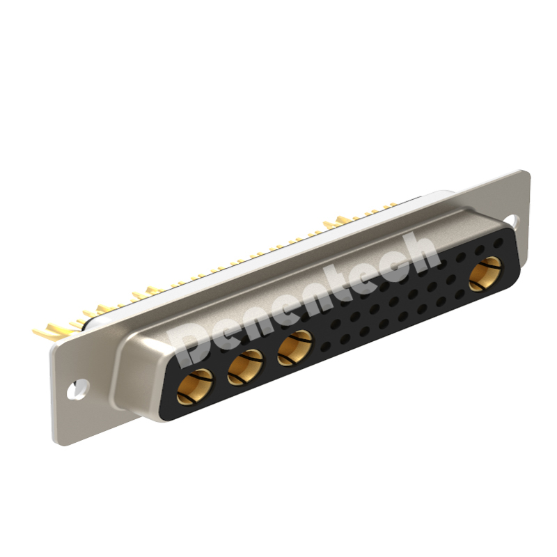 Denentech high quality 36W4 high power DB connector pcb female solder d-sub connector high current power connector