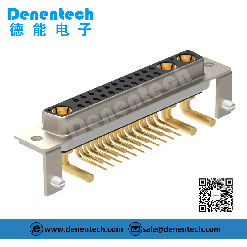 Denentech high quality 25W3 high power DB connector female right angle DIP high current power connector