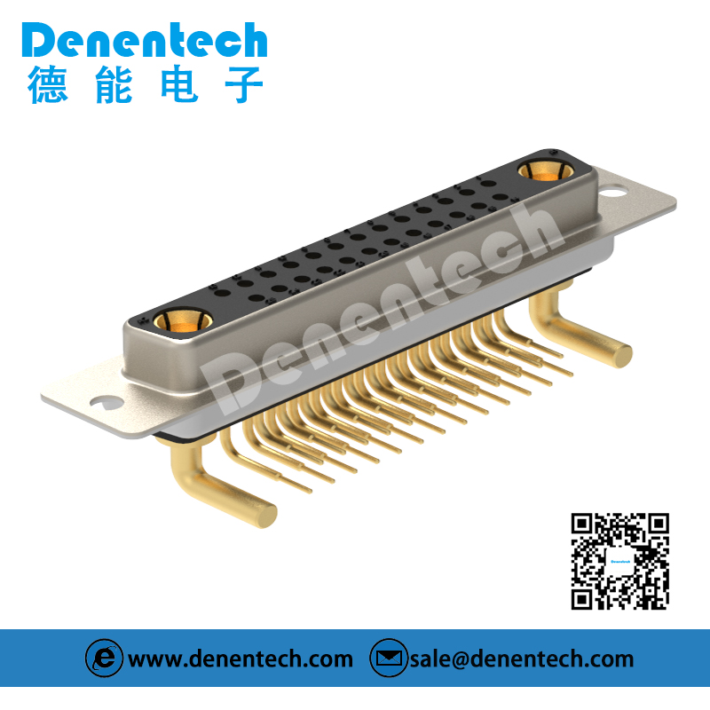 Denentech gold plating 27W2 high power DB connector female right angle DIP high current power connector d-sub connectors