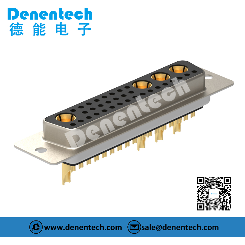 Denentech high quality 36W4 high power DB connector pcb female solder d-sub connector high current power connector