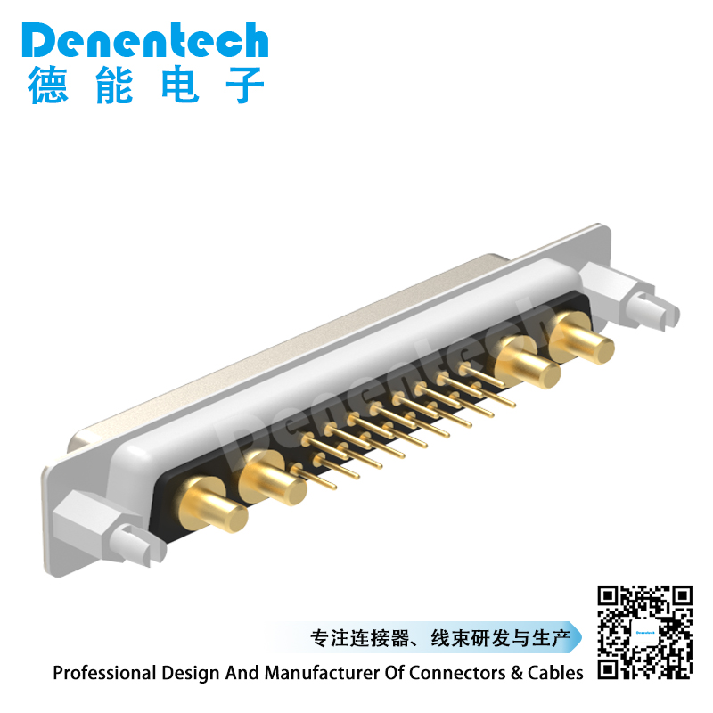 Denentech Industrial grade solid pin 21W4 high power DB connector female straight DIP pcb power supply connectors d-sub connector
