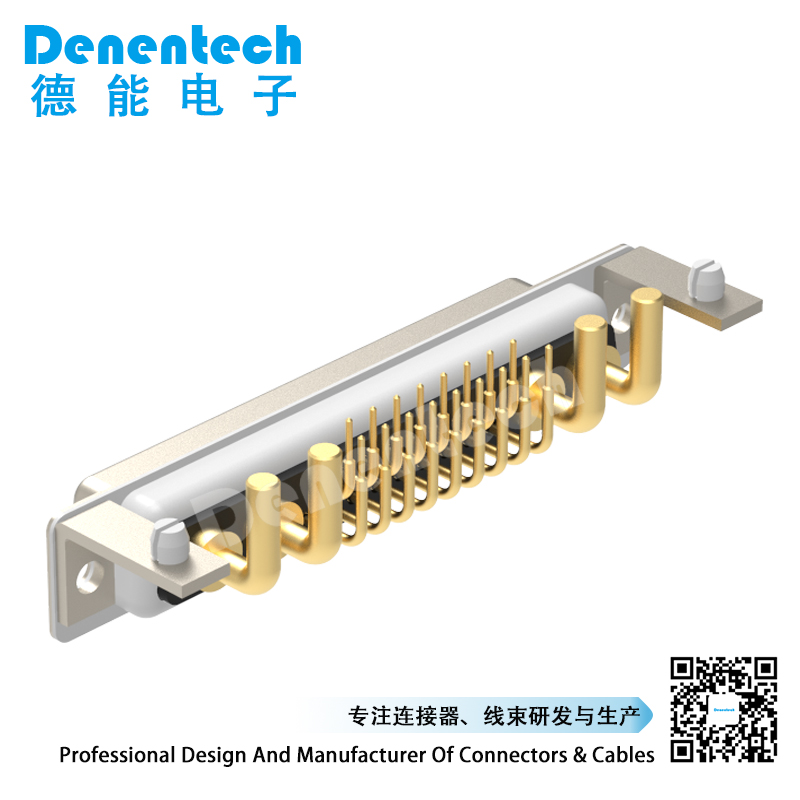 Denentech gold plating 21W4 high power DB connector female right angle DIP power connector plug d-sub connectors