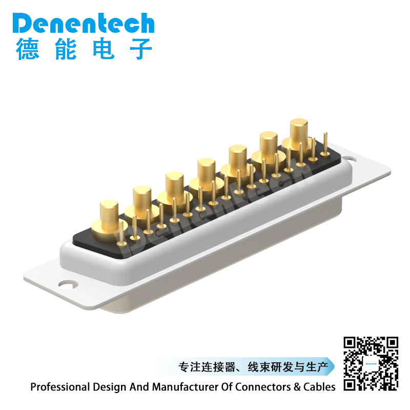 Denentech custom 24W7 high power DB connector female straight SIP pcb power connectors female d-sub connector