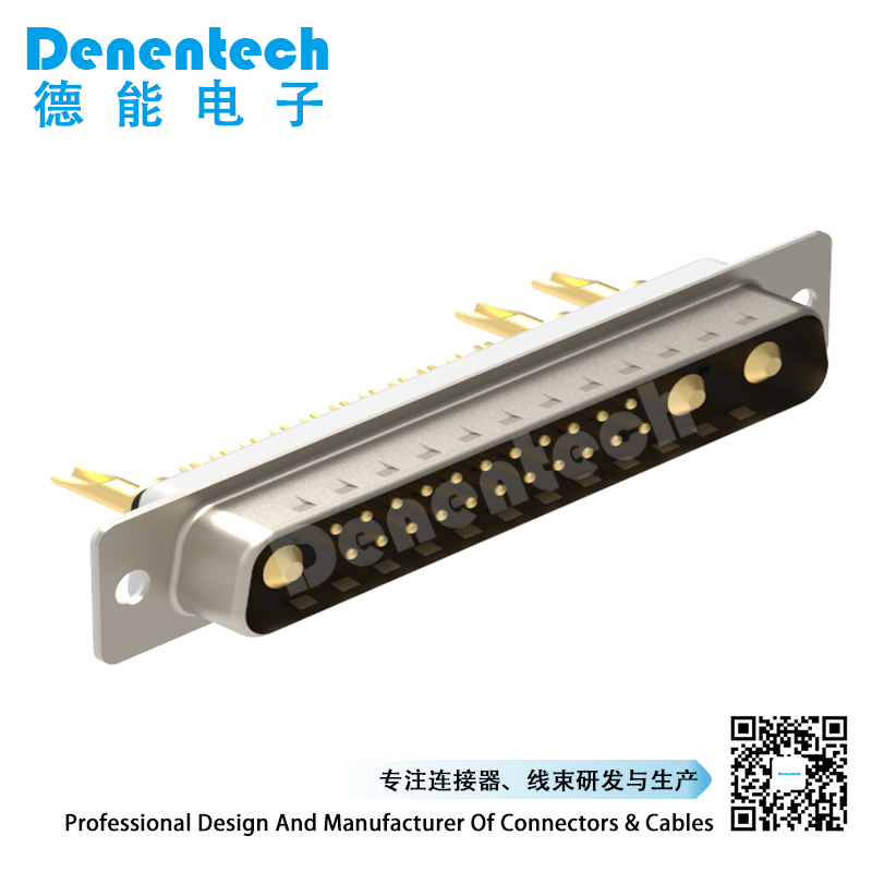 Denentech high quality 25W3 high power DB connector male solder high current power connector d-sub connectors