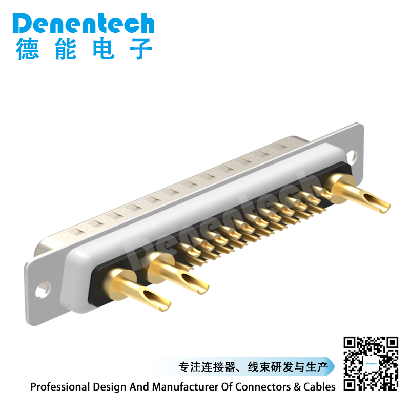 Denentech high quality 25W3 high power DB connector male solder high current power connector d-sub connectors