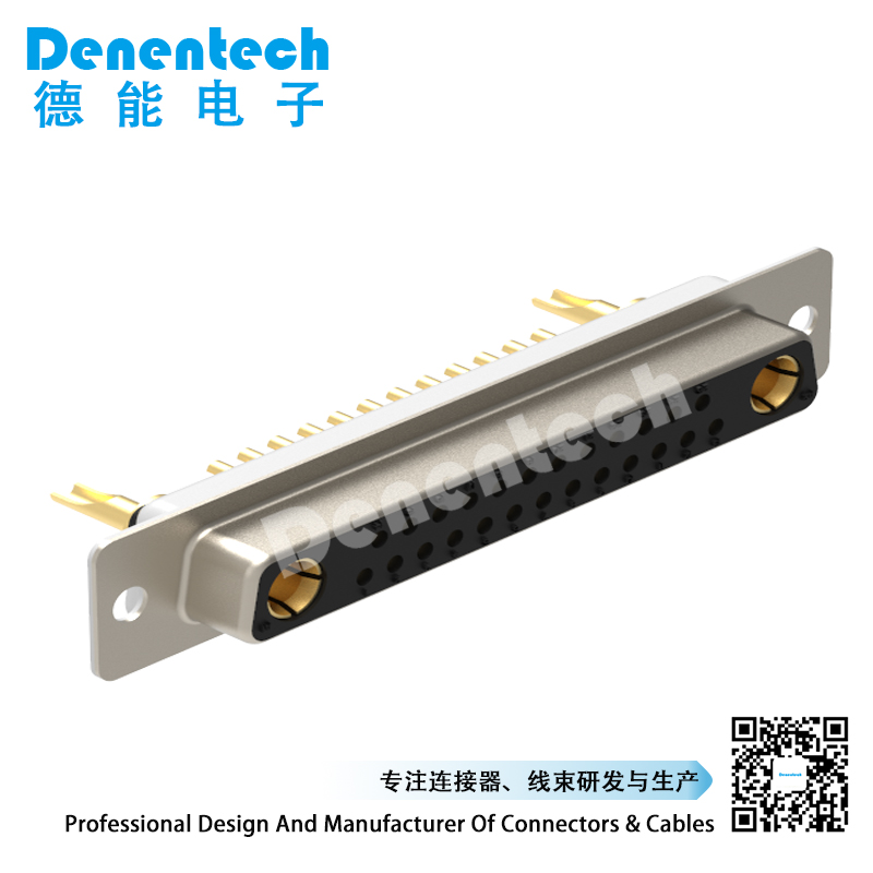 Denentech rectangular high current D-SUB 27W2 high power DB connector female power connector solder d-sub connector