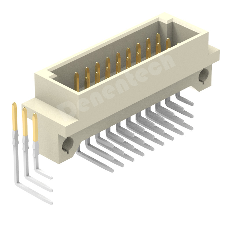 Denentech factory outlet 2.54MM triple row male right angle DIP DIN41612 Connector