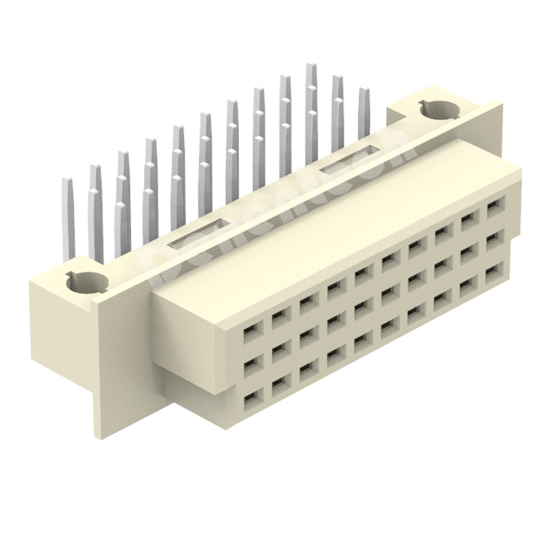 Denentech accept customized 2.54MM triple row female right angle DIP DIN41612 connector